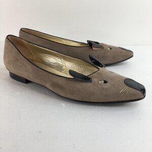 Carel Paris Mouse Tan Suede Leather Flats Size 39.5